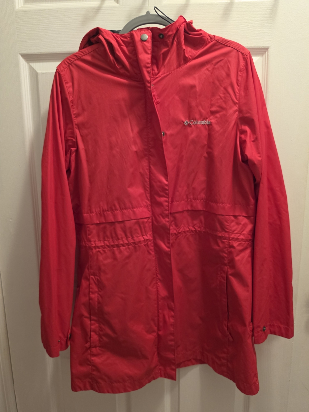 Columbia Women’s Bright Red/Pink Hooded Trench Water Resistent Jacket